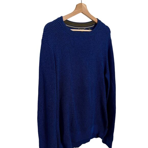 Ted Baker London Mixme Directional Ribbed Crewneck Blue Sweater SZ 4 (US Large) - Picture 7 of 9